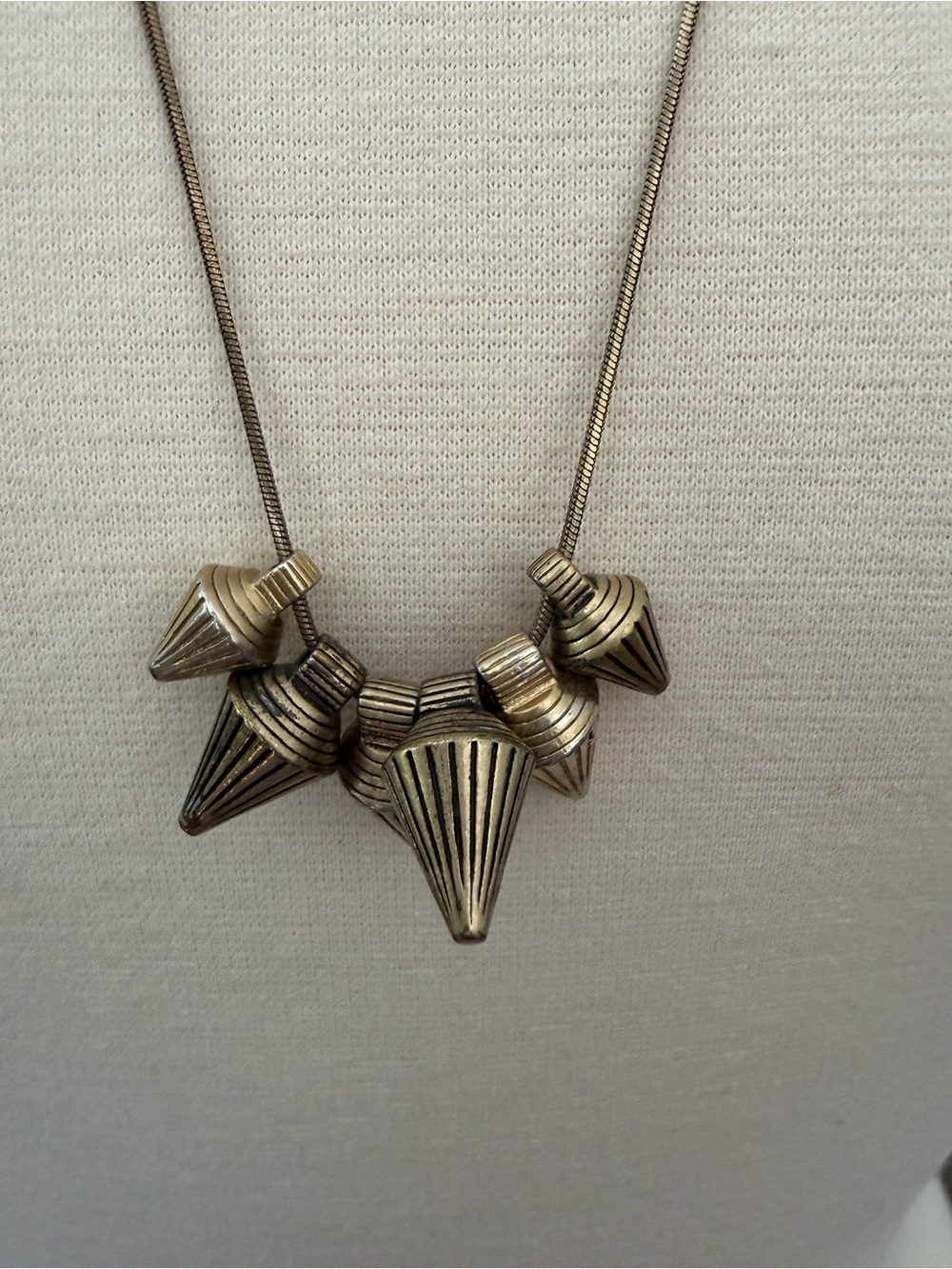 Madewell Vintage-Inspired Gold Tone Statement Necklace with Cone Pendants